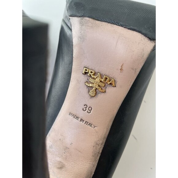 Prada Black Peep-Toe Heels - Picture 5 of 11